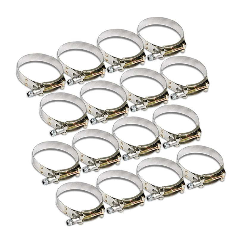 16X Stainless Steel T-Bolt Clamps Fit Turbo Intake Pipe Hose ID 2.25&quot; (57mm)-Performance-BuildFastCar