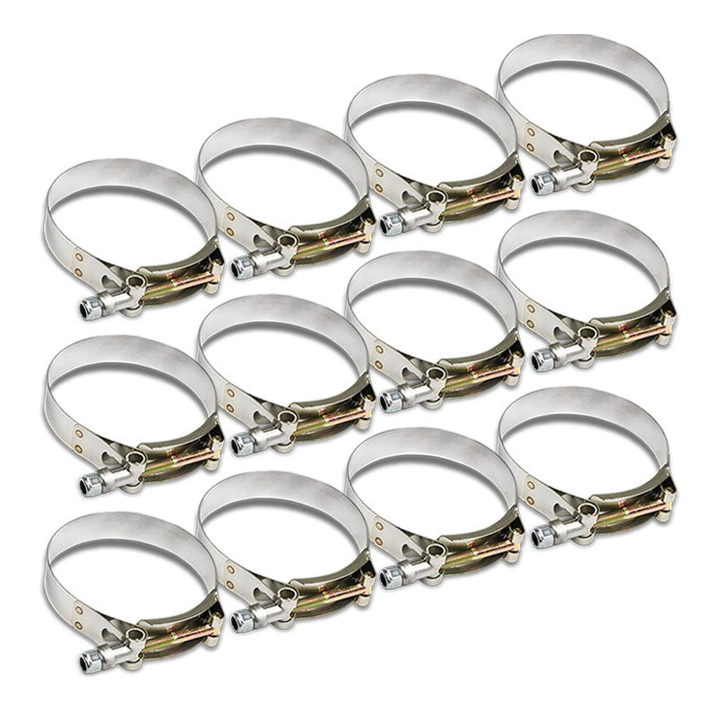 12X Stainless Steel T-Bolt Clamps Fit Turbo Intake Pipe Hose ID 2.50&quot; (63mm)-Performance-BuildFastCar