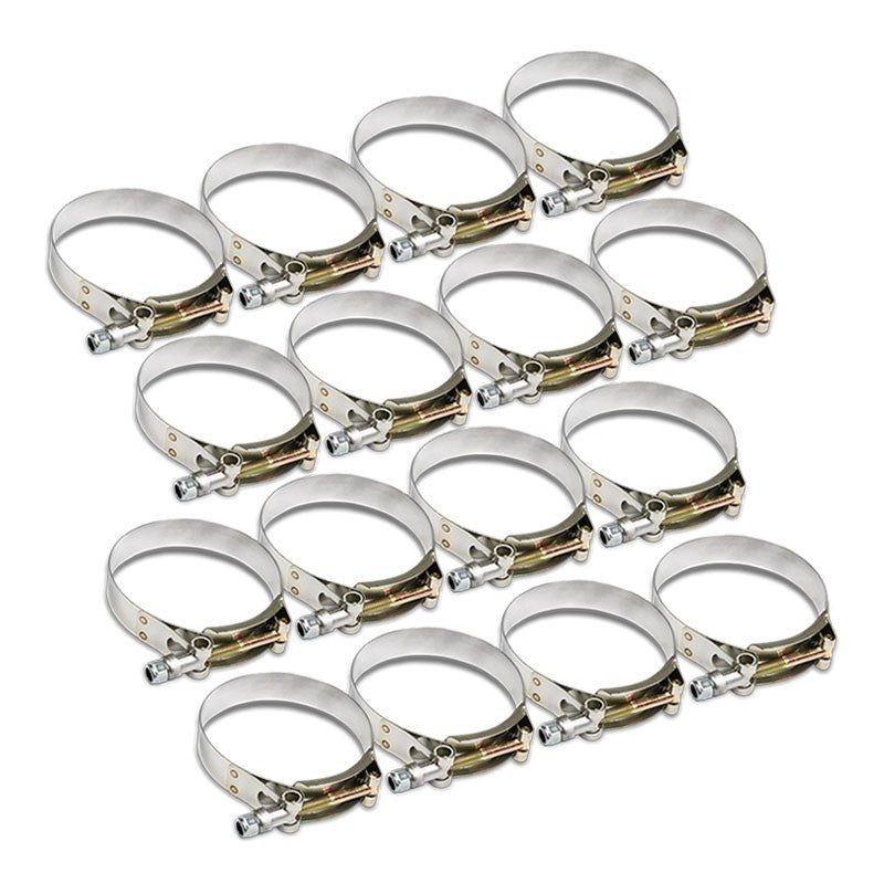 16X Stainless Steel T-Bolt Clamps Fit Turbo Intake Pipe Hose ID 2.50&quot; (63mm)-Performance-BuildFastCar