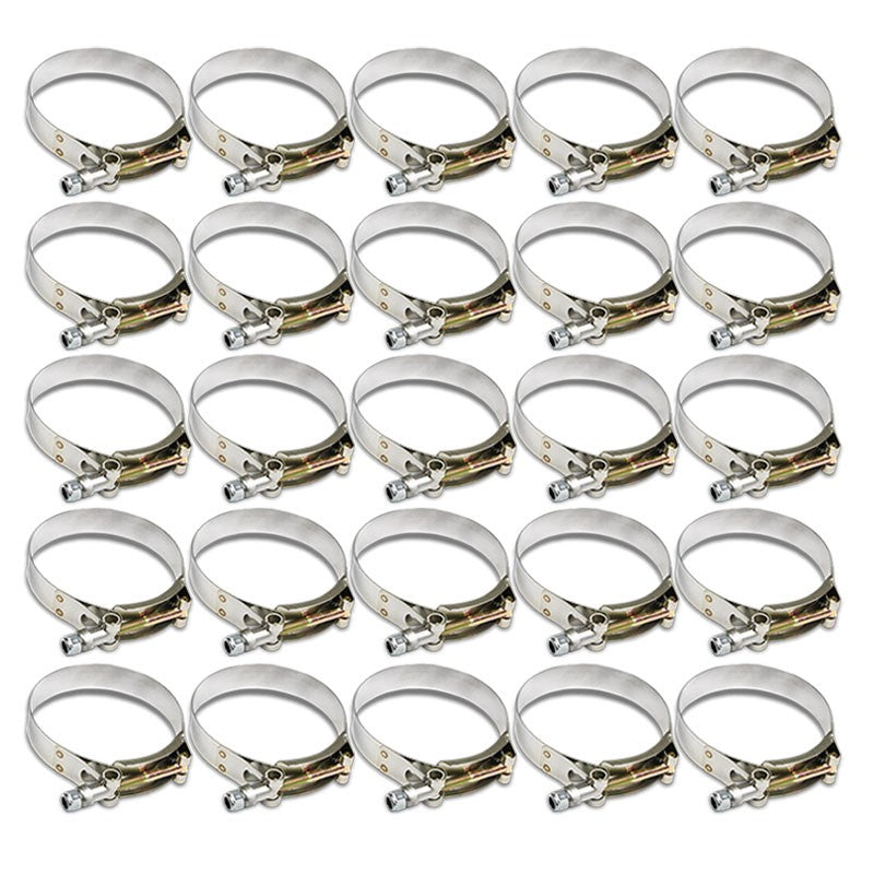 25X Stainless Steel T-Bolt Clamps Fit Turbo Intake Pipe Hose ID 2.50&quot; (63mm)-Performance-BuildFastCar