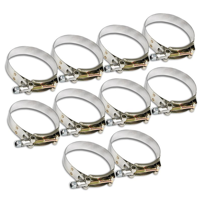 10X Stainless Steel T-Bolt Clamps Fit Turbo Intake Pipe Hose ID 2.75&quot; (70mm)-Performance-BuildFastCar