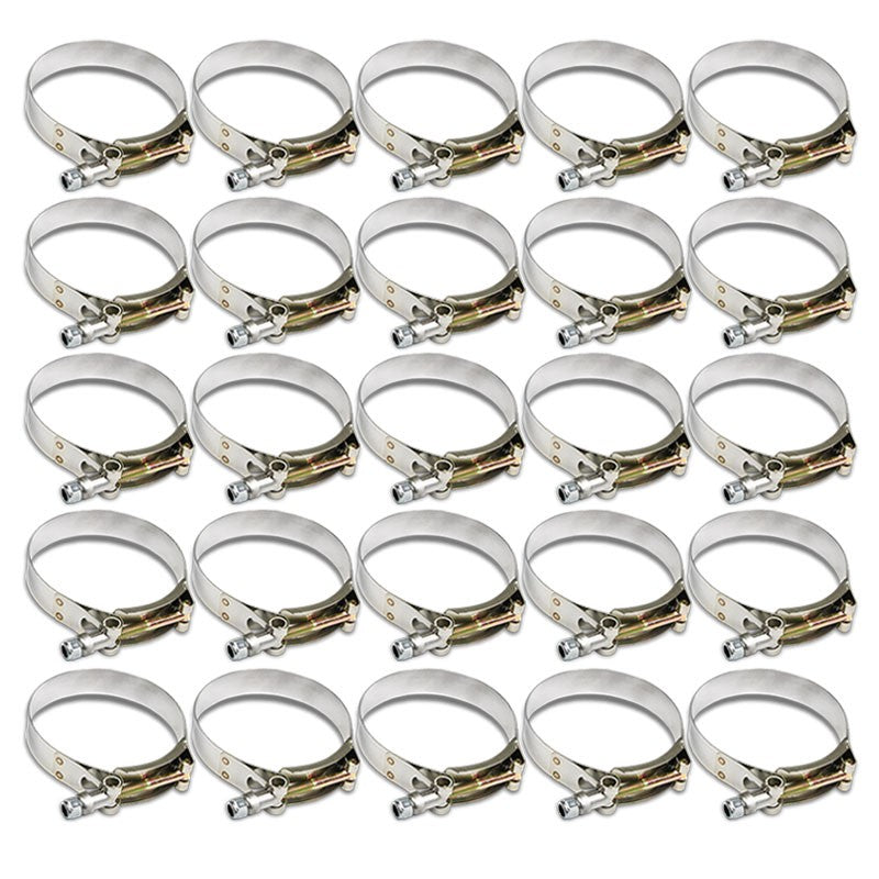 25X Stainless Steel T-Bolt Clamps Fit Turbo Intake Pipe Hose ID 2.75&quot; (70mm)-Performance-BuildFastCar