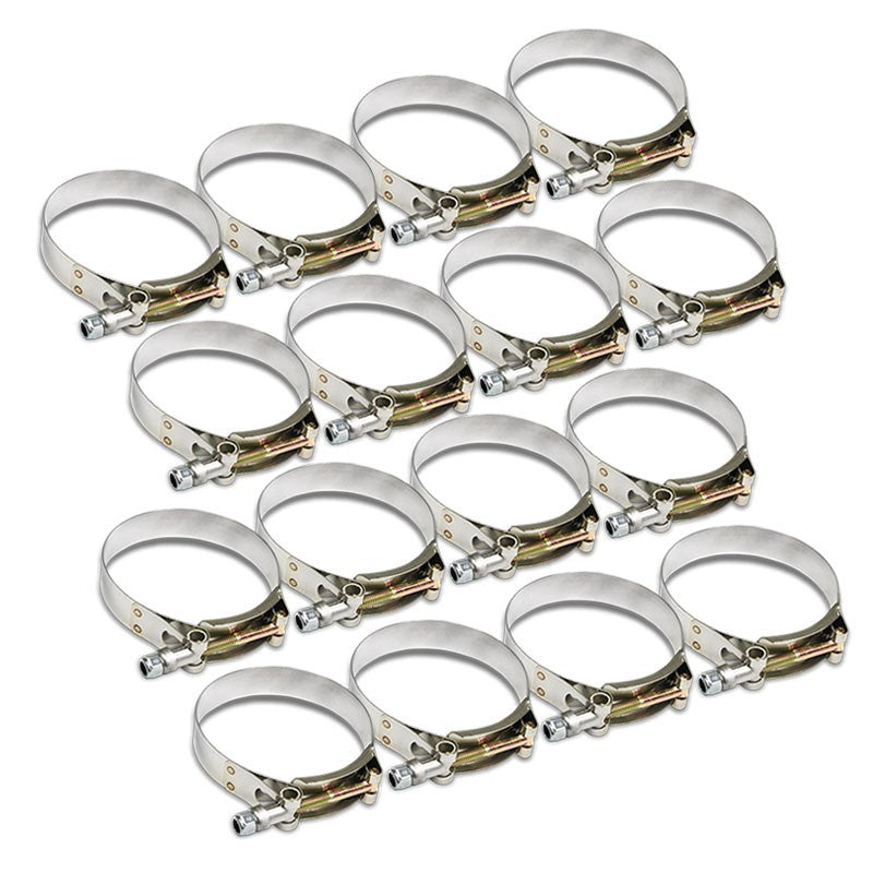 16X Stainless Steel T-Bolt Clamps Fit Turbo Intake Pipe Hose ID 3.00&quot; (76mm)-Performance-BuildFastCar