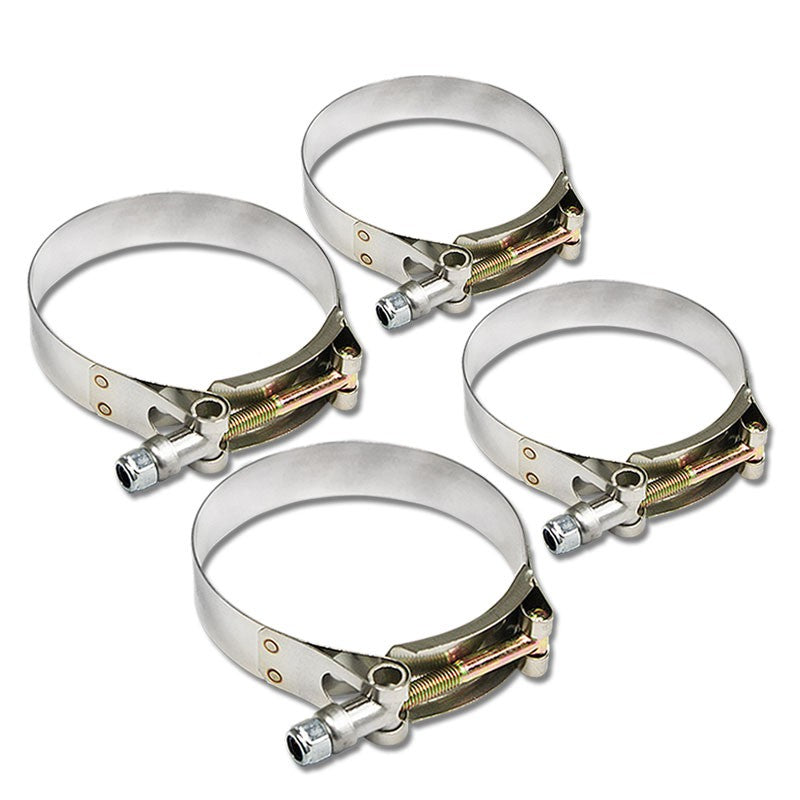 4X Stainless Steel T-Bolt Clamp Fit Intercooler Intake Pipe Hose ID 3.00&quot; (76mm)-Performance-BuildFastCar