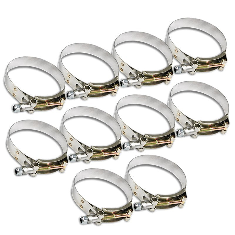 10X Stainless Steel T-Bolt Clamps Fit Turbo Intake Pipe Hose ID 3.25&quot; (83mm)-Performance-BuildFastCar