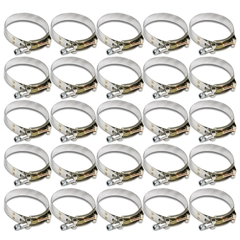 25X Stainless Steel T-Bolt Clamps Fit Turbo Intake Pipe Hose ID 3.25&quot; (83mm)-Performance-BuildFastCar