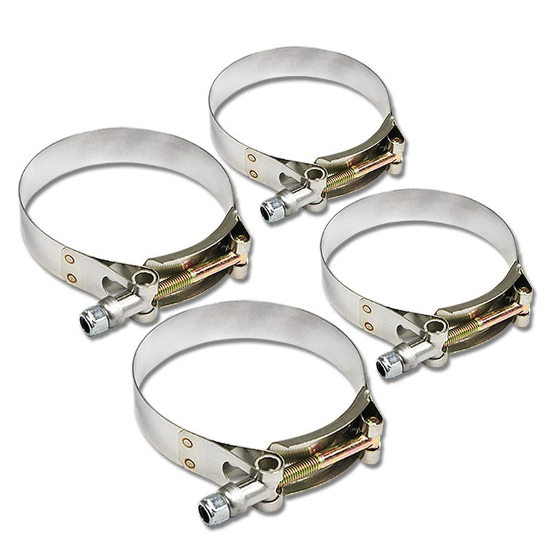 4X Stainless Steel T-Bolt Clamp Fit Intercooler Intake Pipe Hose ID 3.25&quot; (83mm)-Performance-BuildFastCar