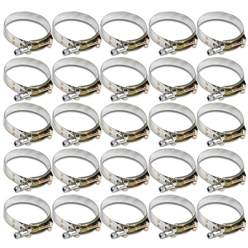 25X Stainless Steel T-Bolt Clamps Fit Turbo Intake Pipe Hose ID 3.50&quot; (89mm)-Performance-BuildFastCar