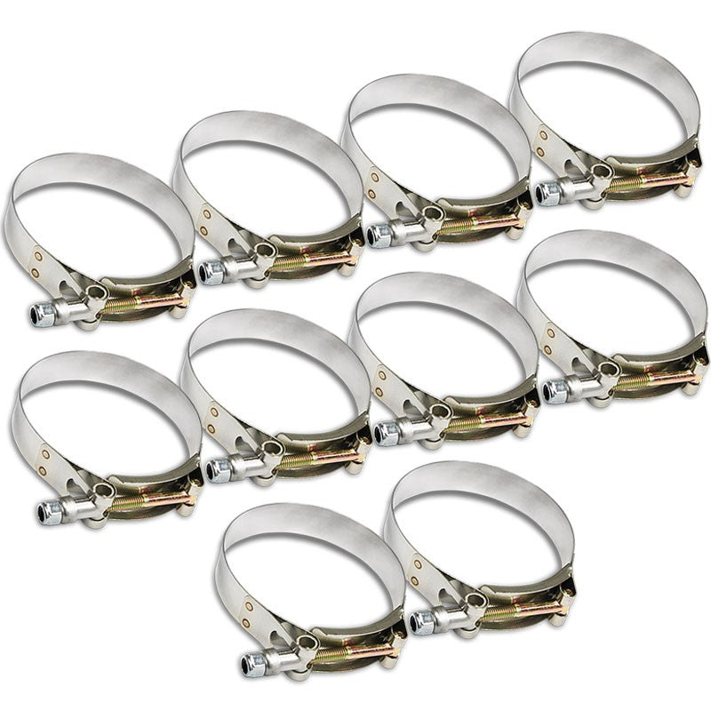 10X Stainless Steel T-Bolt Clamp Fit CAI SR Intake Pipe Hose ID 4.00&quot; (102mm)-Performance-BuildFastCar