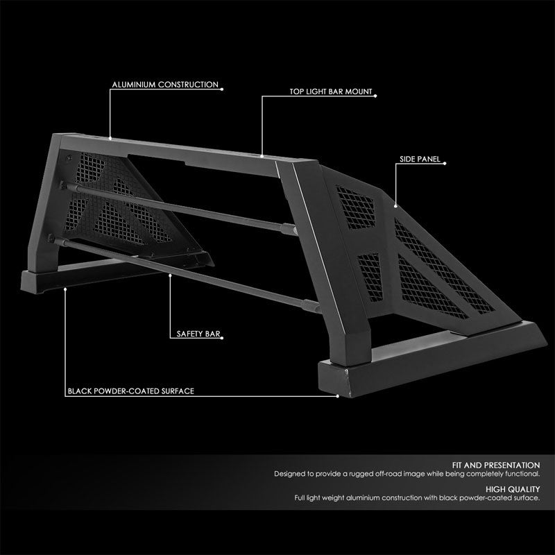 Black Heavy-Duty Aluminum Offroad Roll Bar Kit For 05-18 Tacoma 2.7L/3.5L/4.0L-Truck & Towing-BuildFastCar