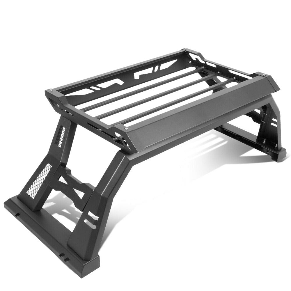 Black Rear Truck Bed Roll Bar Cargo Rack 04-20 Colorado Canyon Tacoma BFC-RB-TC006