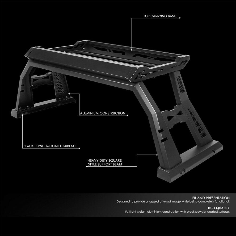 Rear Truck Bed Roll Bar Cargo Rack For 09-18 Dodge Ram/09-20 F-150/07-18 Tundra