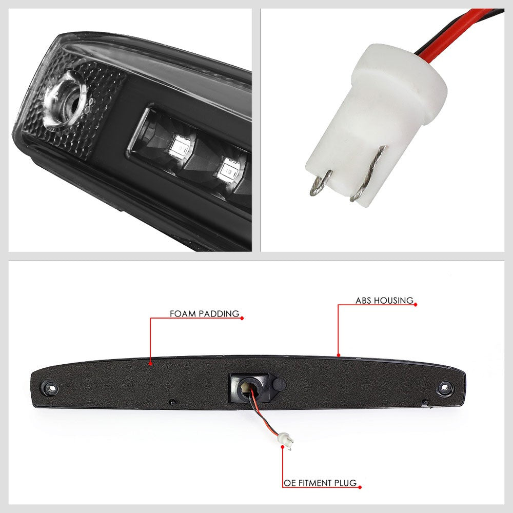 Full LED Tailgate Brake Light Clear Len Black Housing For 03-06 Ram 2500 3500