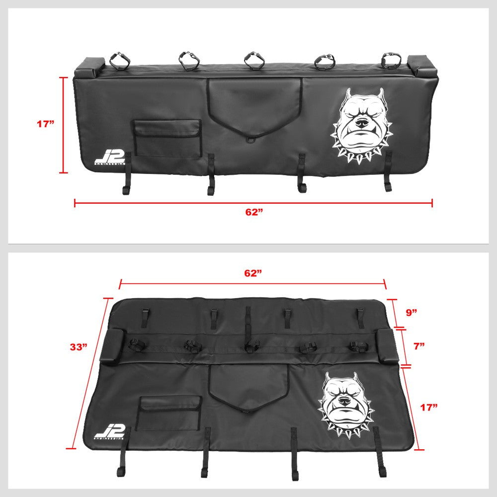 J2 Univeral Rear Bicycle Loop Tail Gate Cover w/Pouch 62" W x 17" H For Pickup