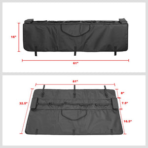 Universal Black Rear Bicycle Loop Tail Gate Cover 61" W x 17" H For Pickup Truck