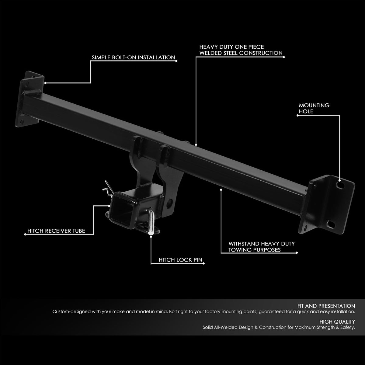 2" Square Class-3 Trailer Tow Hitch Receiver 04-10 BMW X3 E83 BFC-HTRS-N0004