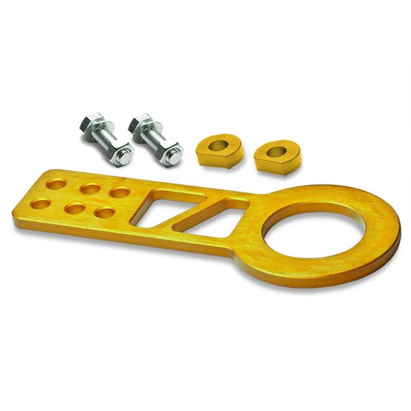 2.25" Front Gold Billet Style Aluminum Racing Tow Hook Kit For USDM/JDM Model-Exterior-BuildFastCar