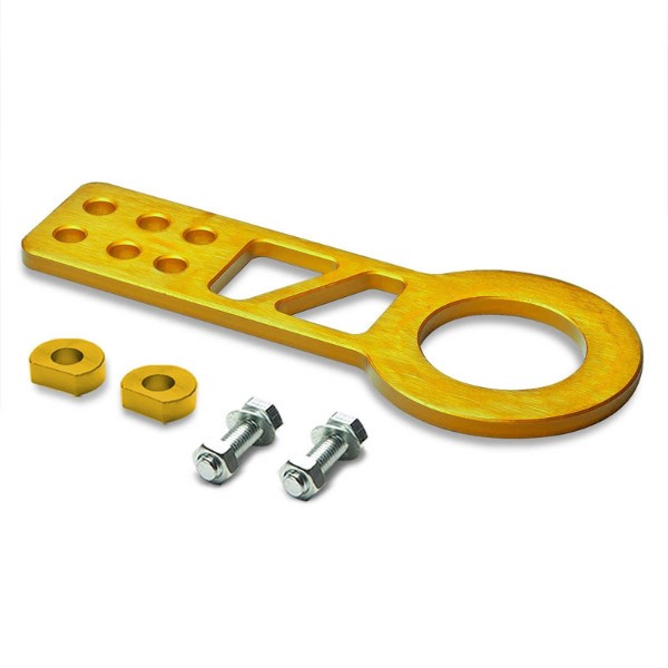 2.25" Front Gold Billet Style Aluminum Racing Tow Hook Kit For USDM/JDM Model-Exterior-BuildFastCar