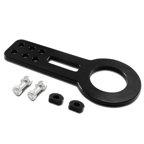 2.45" Front/Rear Black/Silver Billet Aluminum Racing Tow Hook For USDM/JDM Model-Exterior-BuildFastCar