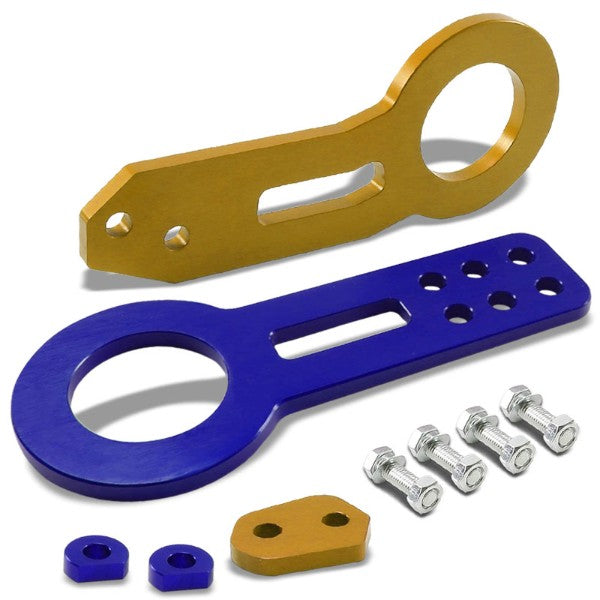 2.45" Front/Rear Blue/Gold Billet Aluminum Racing Tow Hook For USDM/JDM Model-Exterior-BuildFastCar