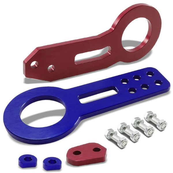 2.45&quot; Front/Rear Blue/Red Billet Aluminum Racing Tow Hook Kit For USDM/JDM Model-Exterior-BuildFastCar