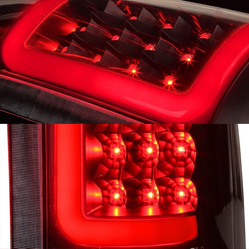 Black/Clear Lens White 3D LED C Bar Tail Lights For Chevy/GMC 89-01 C/K Series-Exterior-BuildFastCar