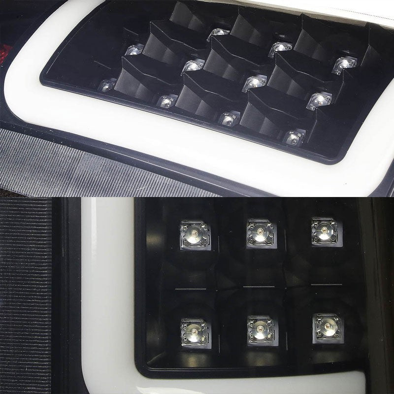 Black/Smoke Lens White 3D LED C Bar Tail Lights For Chevy/GMC 89-01 C/K Series-Exterior-BuildFastCar
