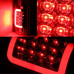 Chrome/Red Lens White 3D LED C Bar Tail Lights For Chevy/GMC 89-01 C/K Series-Exterior-BuildFastCar