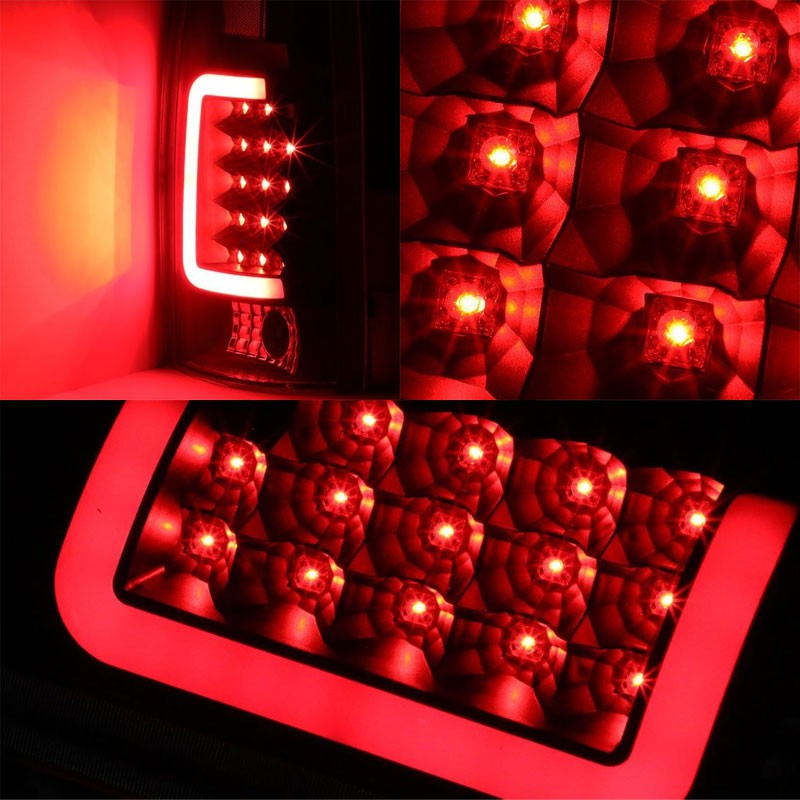 Chrome/Smoke Lens White 3D LED C Bar Tail Lights For Chevy/GMC 89-01 C/K Series-Exterior-BuildFastCar