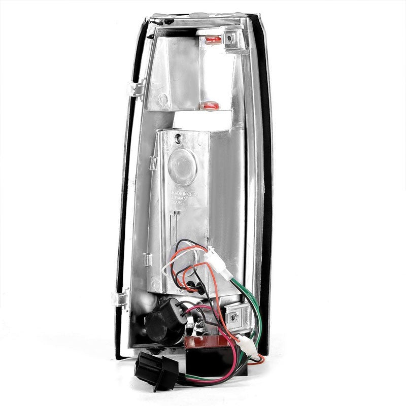 Chrome/Smoke Lens White 3D LED C Bar Tail Lights For Chevy/GMC 89-01 C/K Series-Exterior-BuildFastCar