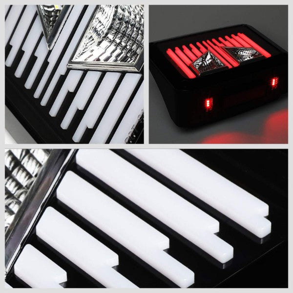 Clear Lens Chrome Housing Red/White 3D LED Tail Lights For 07-18 Jeep Wrangler-Lighting-BuildFastCar