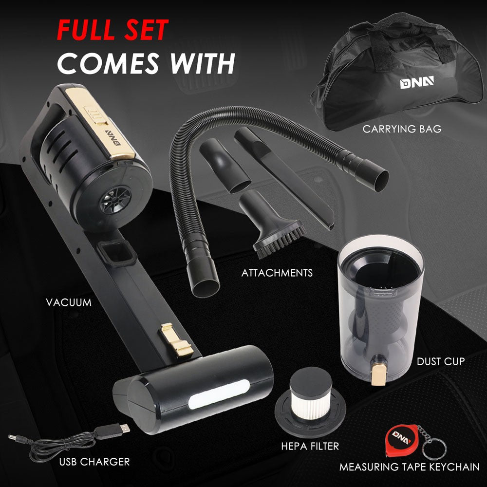 Black/Gold 7.4V High Power Cordless Portable Handheld Style Mini Vacuum Cleaner
