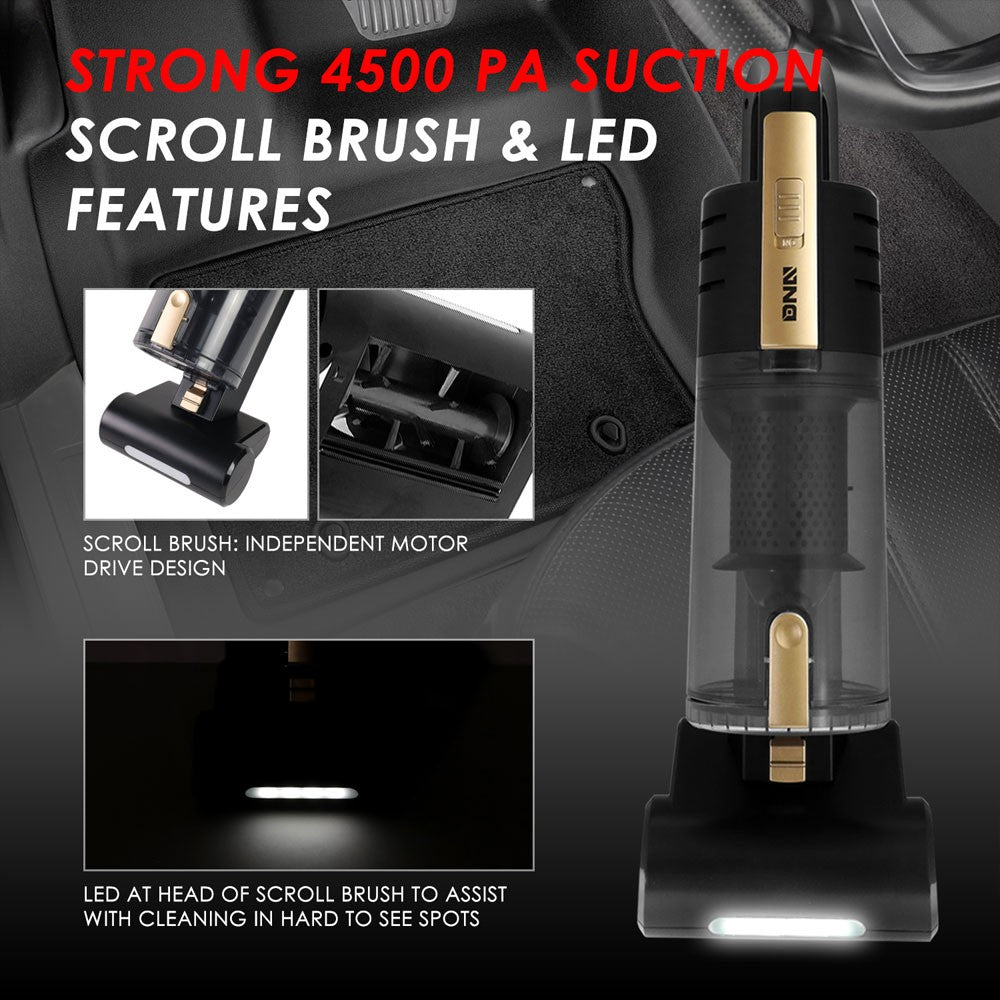 Black/Gold 7.4V High Power Cordless Portable Handheld Style Mini Vacuum Cleaner