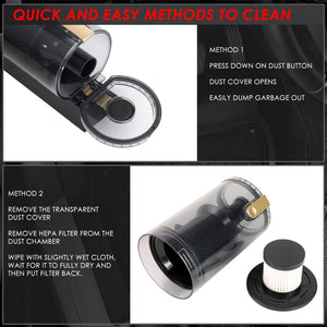 Black/Gold 7.4V High Power Cordless Portable Handheld Style Mini Vacuum Cleaner