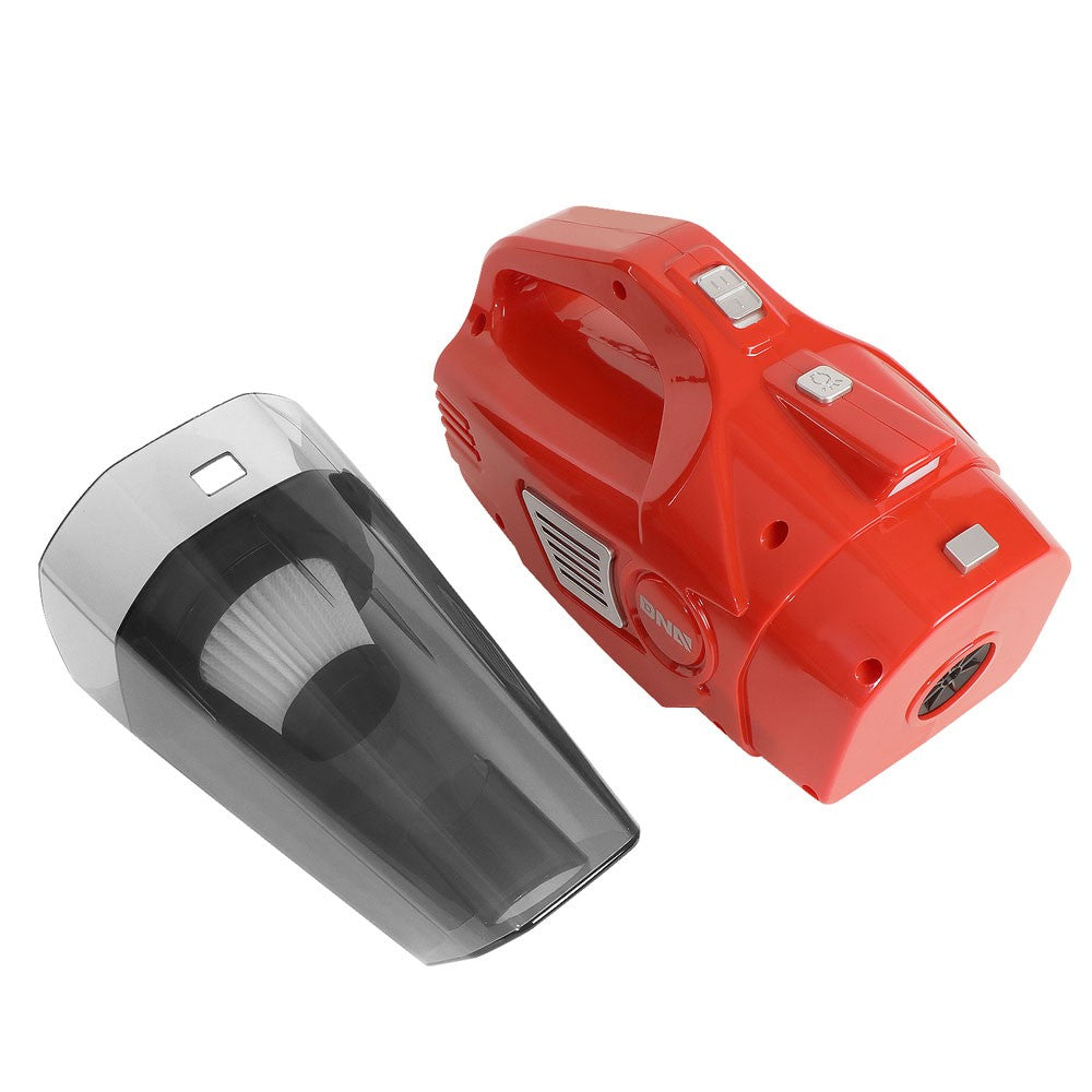 Red 2In1 Corded Handheld Mini Vacuum Cleaner w/LED Light & Air Compressor Pump