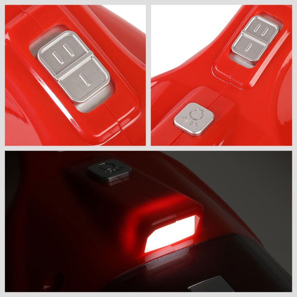 Red 2In1 Corded Handheld Mini Vacuum Cleaner w/LED Light & Air Compressor Pump