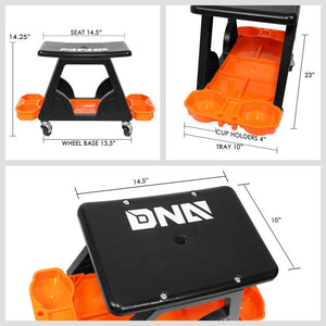 DNA Orange 23" X 13.5" X 10.5" 14.5" Seat Rolling Stool Chair w/Tool Tray