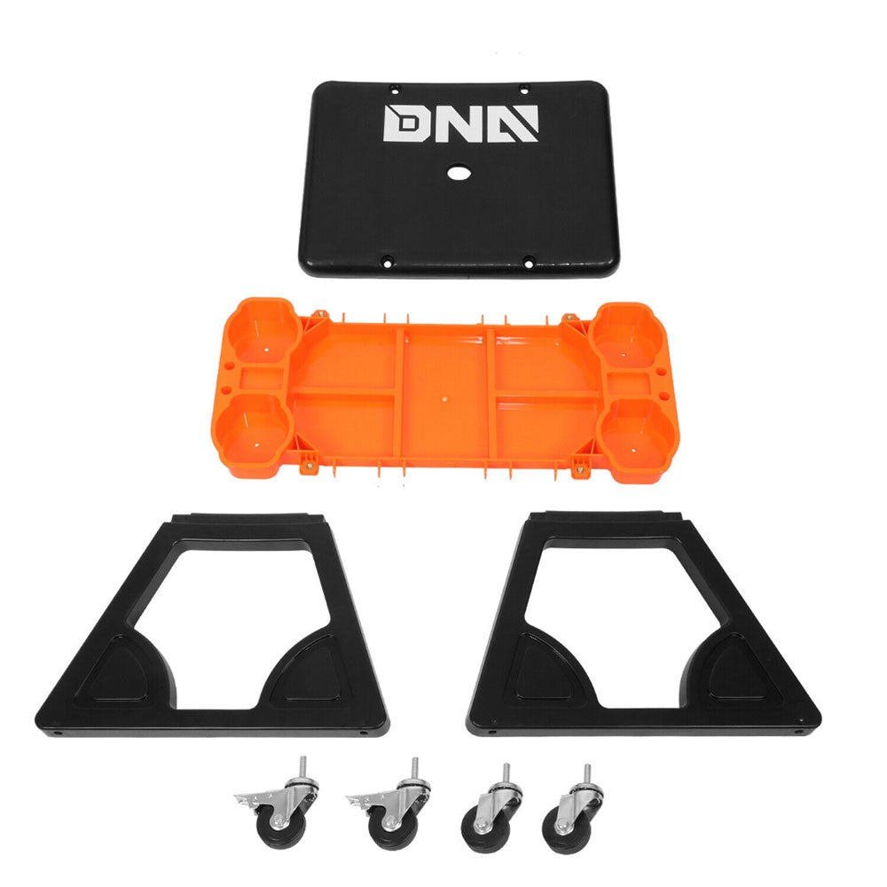 DNA Orange 23" X 13.5" X 10.5" 14.5" Seat Rolling Stool Chair w/Tool Tray