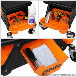 DNA Orange 25.5" X 13" X 12" 17" Seat Rolling Stool Chair w/Tool Tray