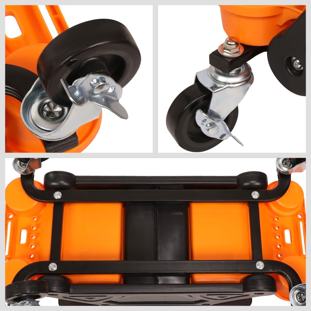 DNA Orange 25.5" X 13" X 12" 17" Seat Rolling Stool Chair w/Tool Tray