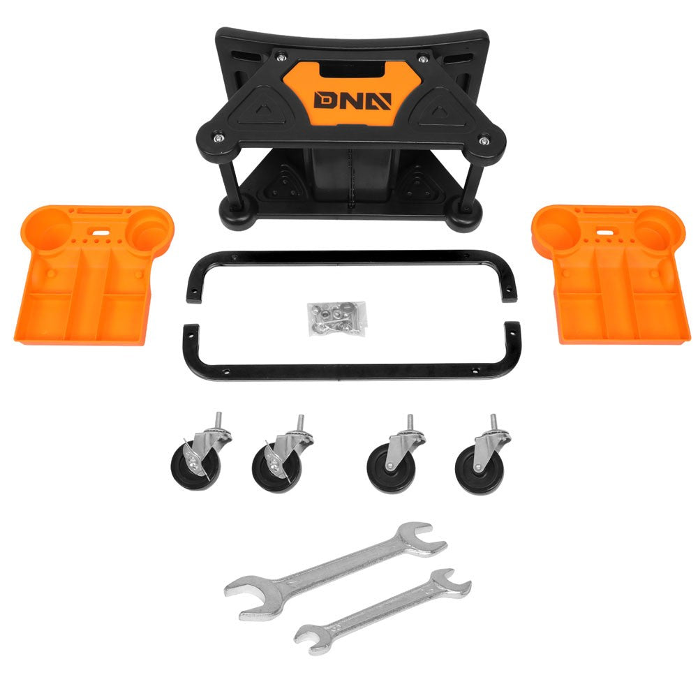 DNA Orange 25.5" X 13" X 12" 17" Seat Rolling Stool Chair w/Tool Tray