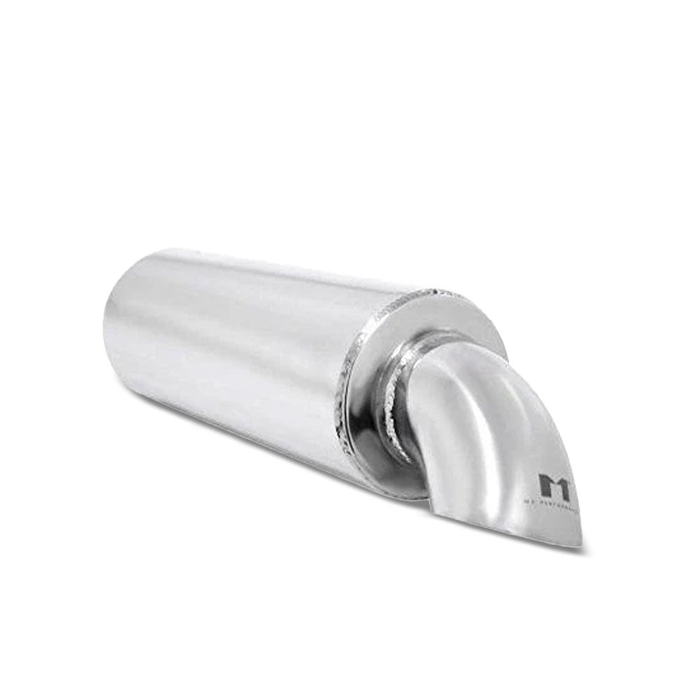 Manzo USA Stainless Steel 17.5" x 4" Exhaust Muffler Replacement w/2.75" Dropdown Tip