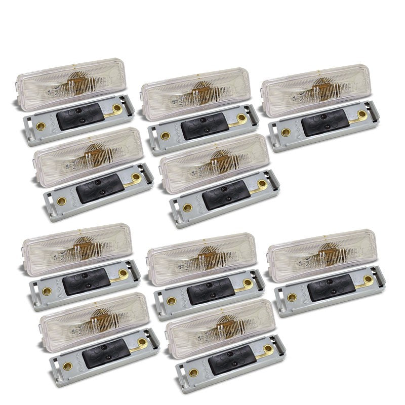 10x Truck-Lite 19200C 19-Series Clear Side Marker Clearance Light+Mount Bracket-Trailer Light Parts-BuildFastCar-BFC-TTP-MCL-SMLC-19200R-X10