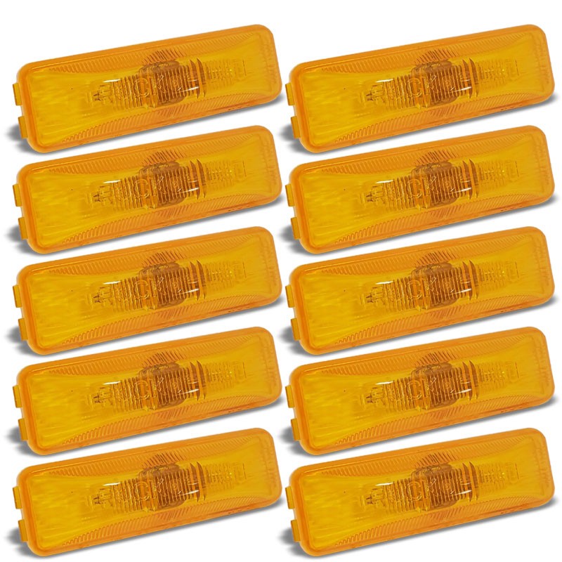 10x Truck-Lite 19200Y 19 Series Male Pin PC Yellow Marker Clearance Light Lamp-Trailer Light Parts-BuildFastCar-BFC-TTP-MCL-TRU-19200Y-X10
