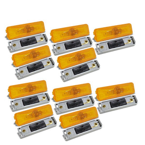 10x TruckLite 19200Y 19-Series Yellow Side Marker Clearance Light+Mount Bracket-Trailer Light Parts-BuildFastCar-BFC-TTP-MCL-SMLC-19200Y-X10