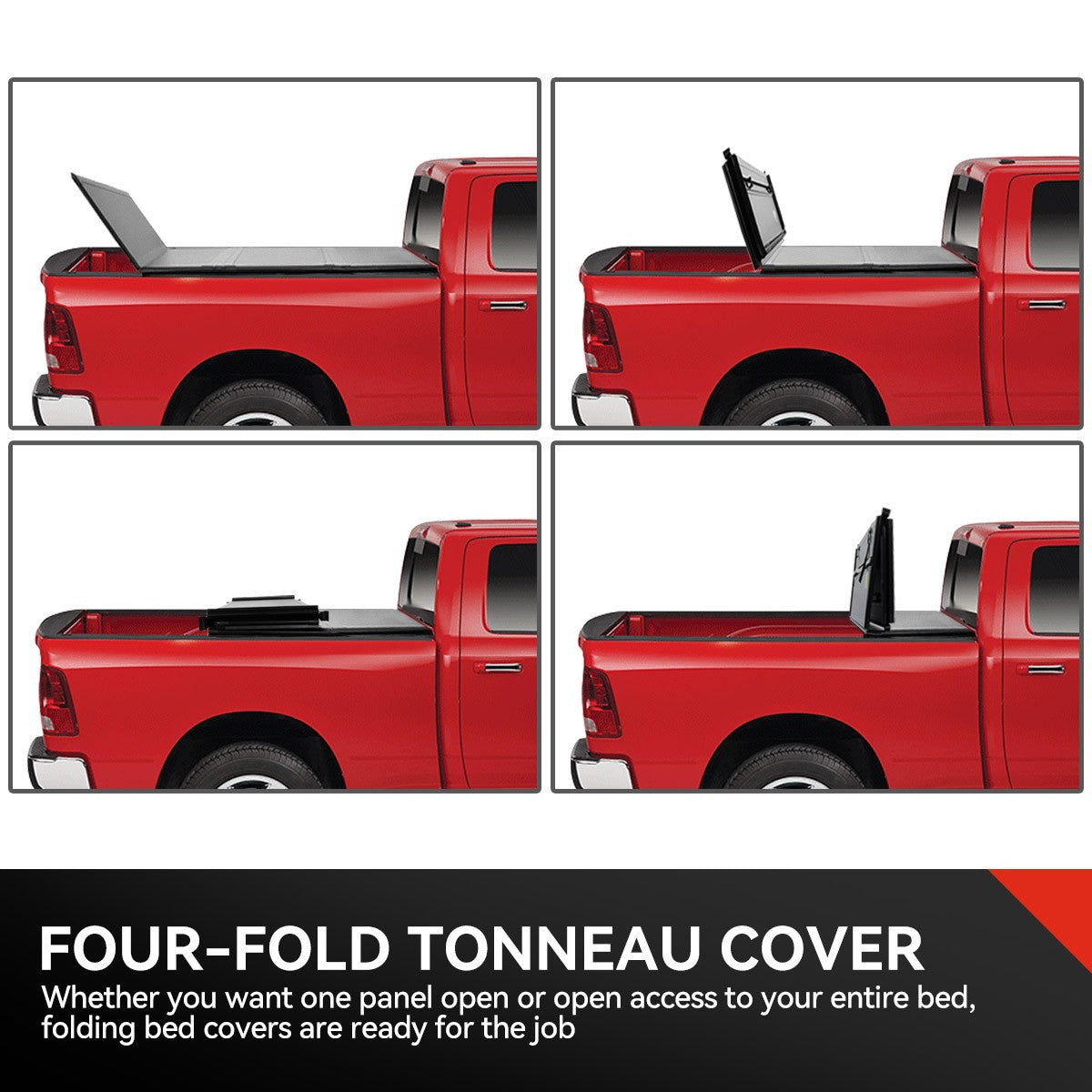 Hard 4-Fold Black Truck Tonneau Cover 17-21 F-Series SD 6.8' Bed TTC-4H-007