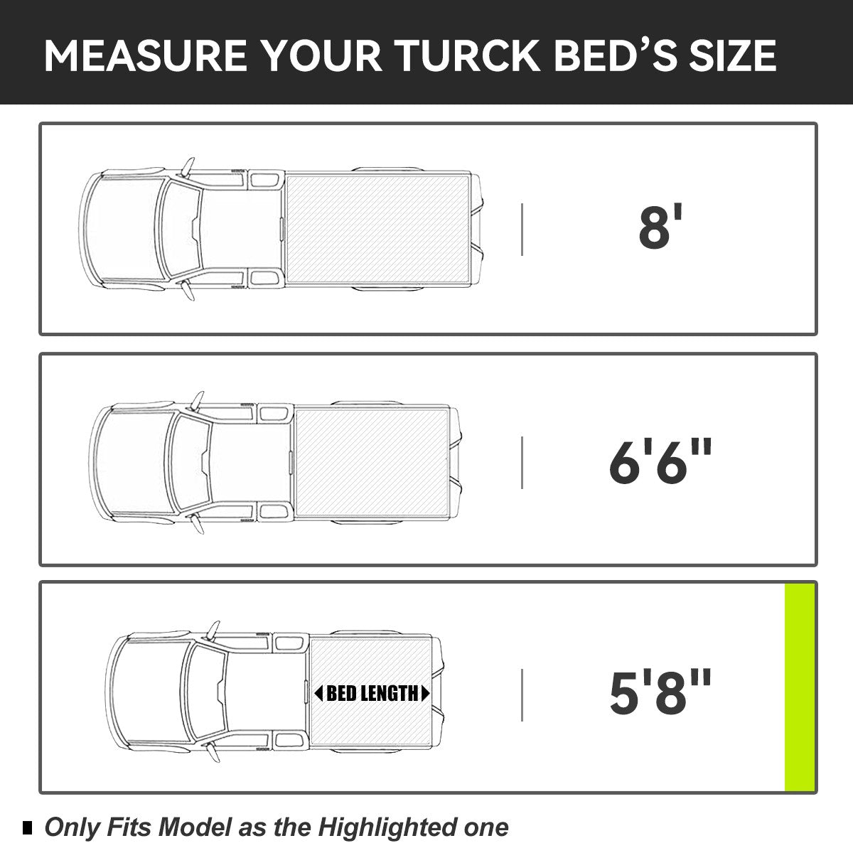 Hard 4-Fold Black Truck Tonneau Cover 09-22 Ram 1500-3500 5.7' Bed TTC-4H-008