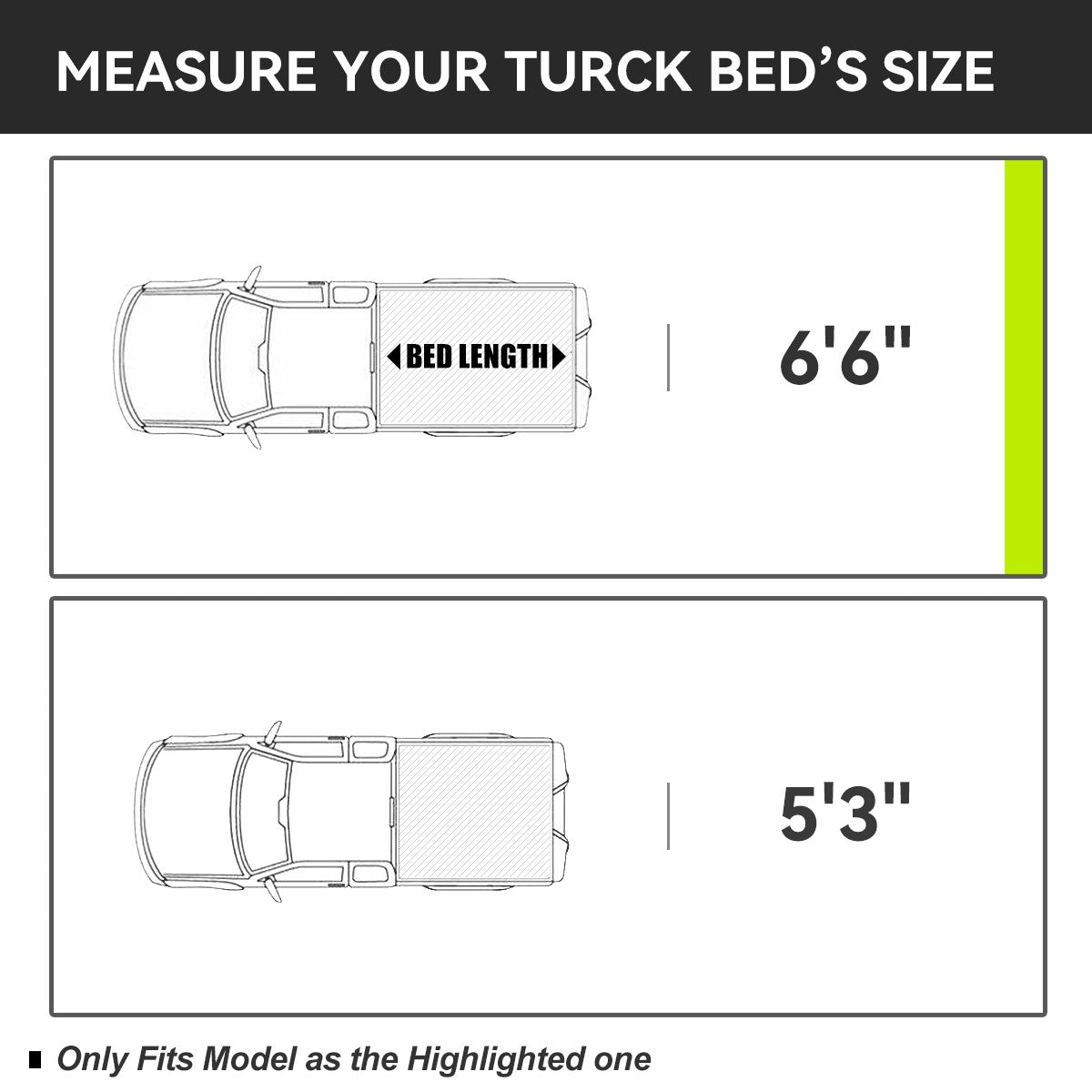 Hard 4-Fold Black Truck Tonneau Cover 97-04 Dakota 2nd Gen 6.5' Bed TTC-4H-010