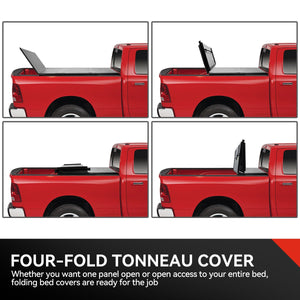 Hard 4-Fold Black Truck Tonneau Cover 88-01 Chevy C/K GMT400 6.5' Bed TTC-4H-012
