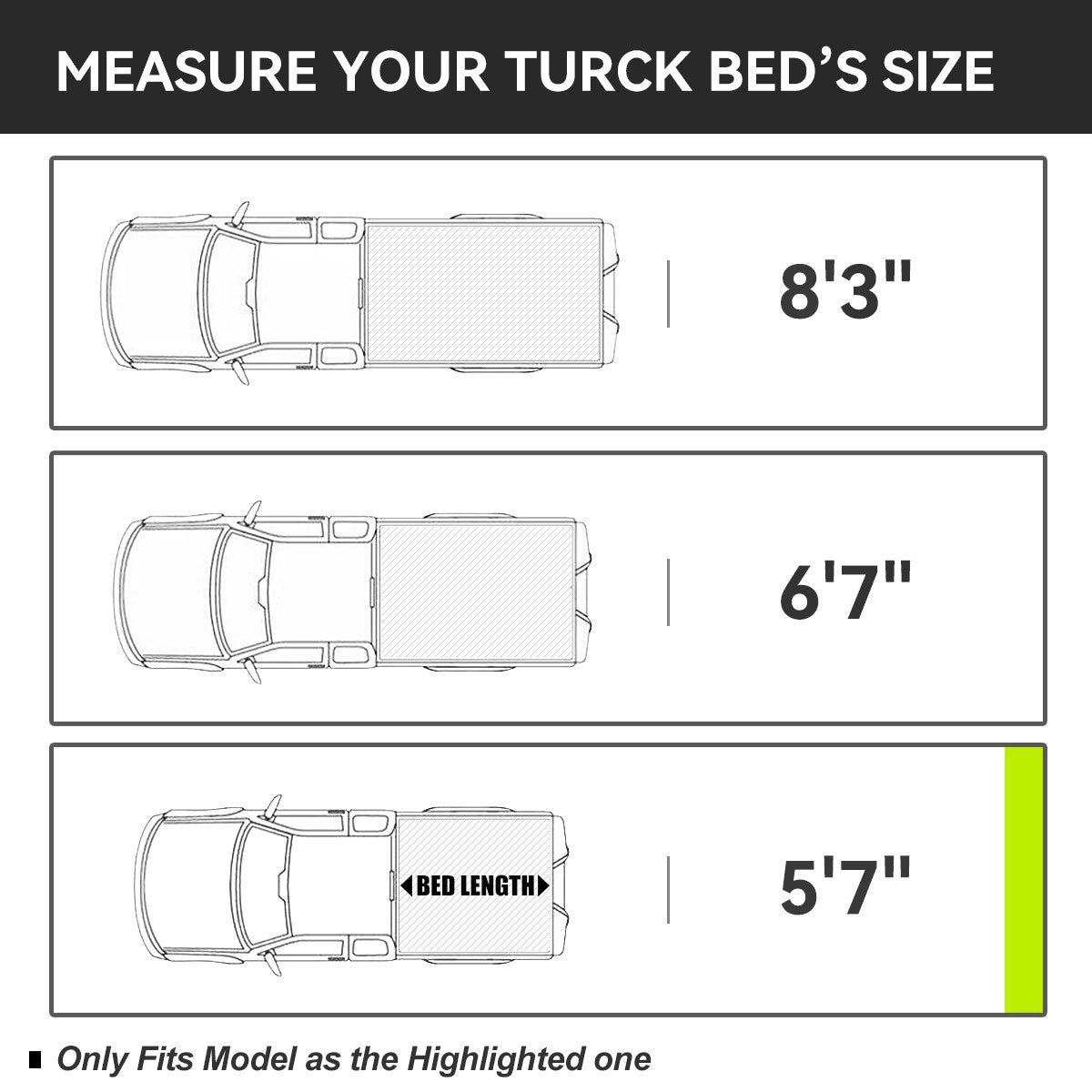 Hard 4-Fold Black Truck Tonneau Cover 17+ Titan (A61 Gen) 5' 7" Bed TTC-4H-020